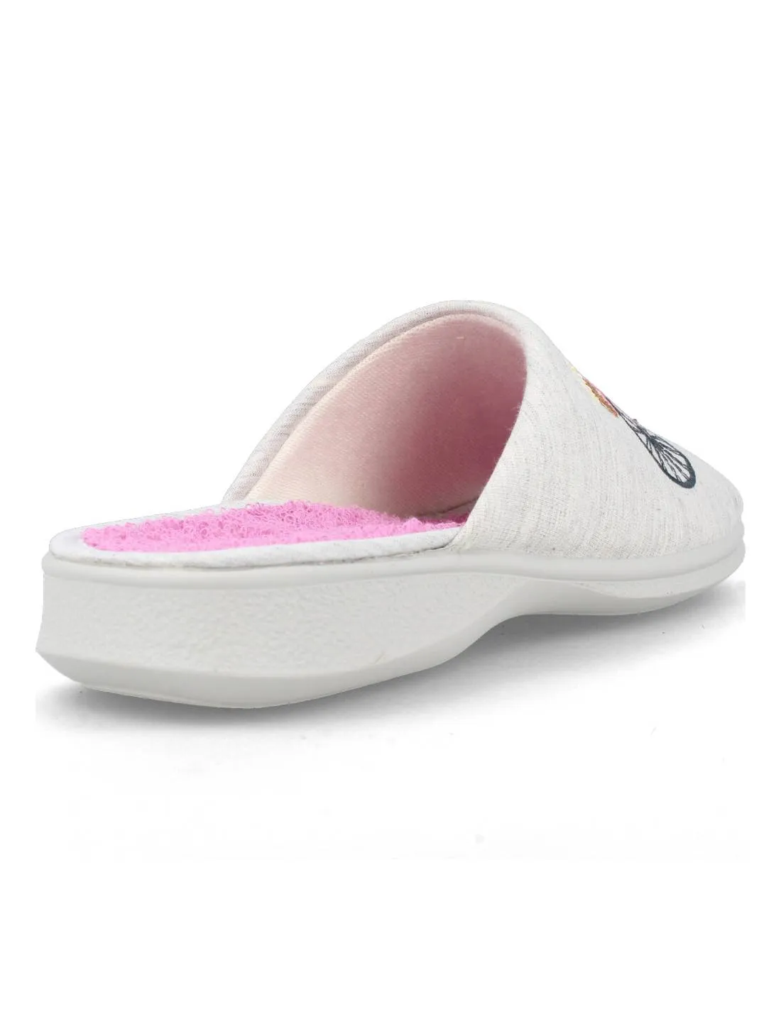 GARZóN  ZAPATILLAS CASA BICICLETA FLORES GRIS VIOLETA