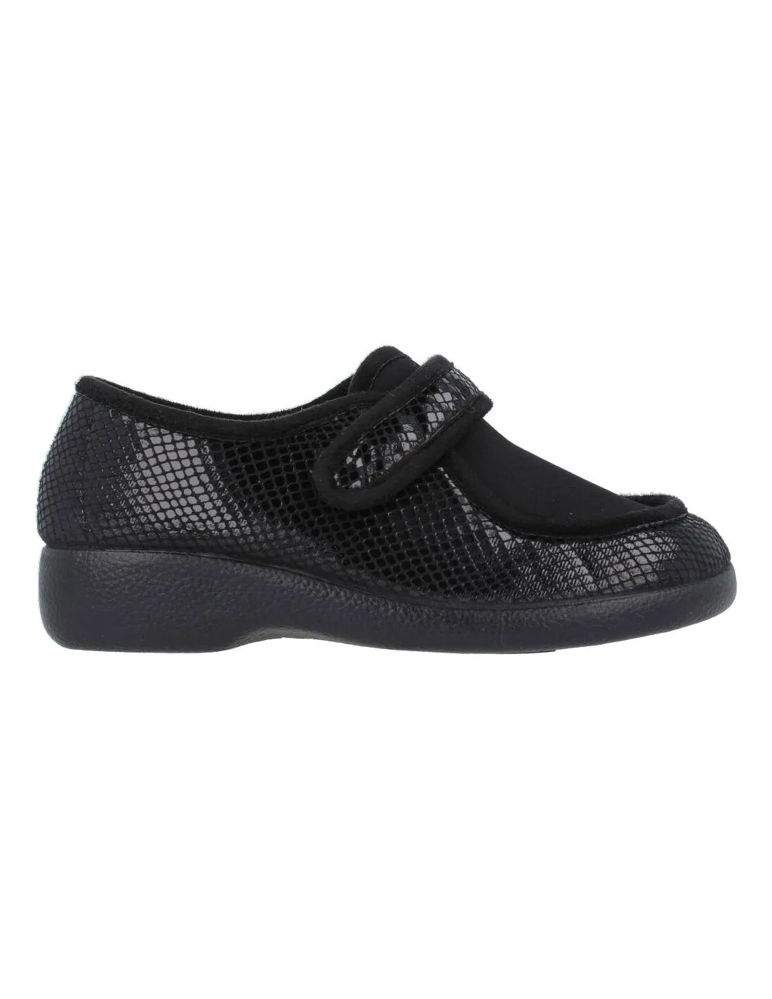 GARZóN  ZAPATILLAS CASA LICRA SERPIENTE VELCRO NEGRO