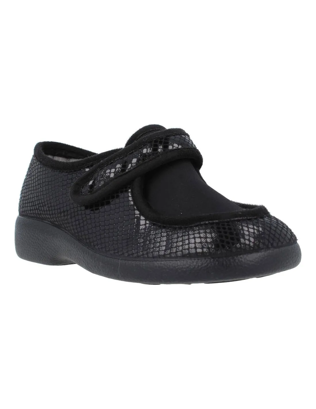 GARZóN  ZAPATILLAS CASA LICRA SERPIENTE VELCRO NEGRO