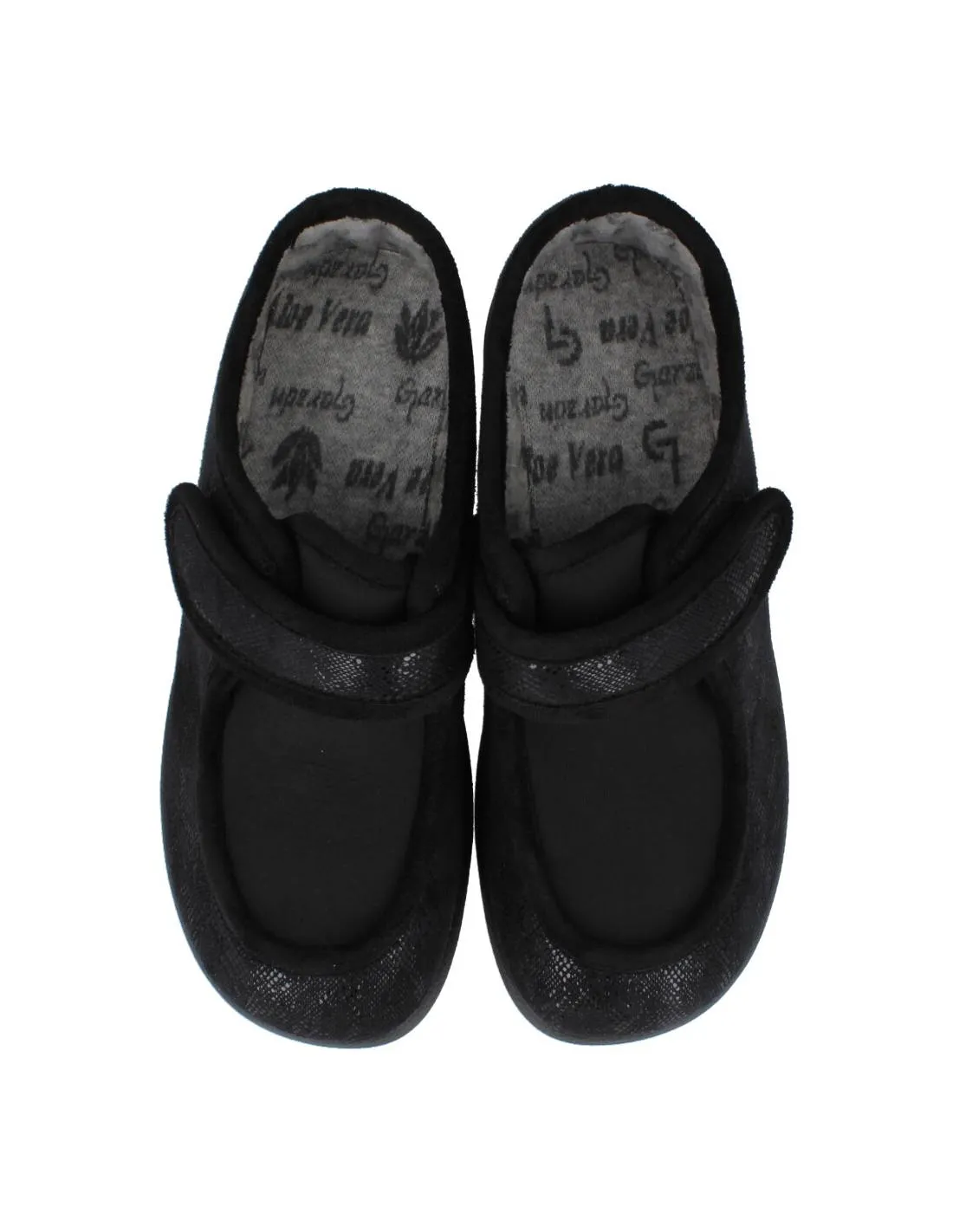 GARZóN  ZAPATILLAS CASA LICRA VELCRO NEGRO
