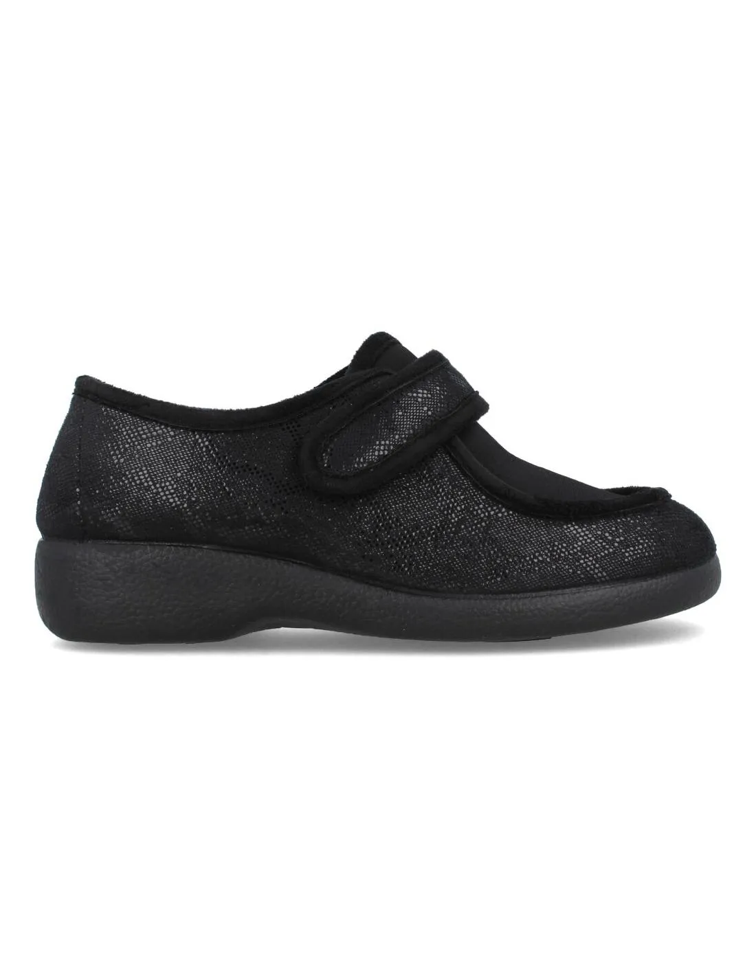 GARZóN  ZAPATILLAS CASA LICRA VELCRO NEGRO