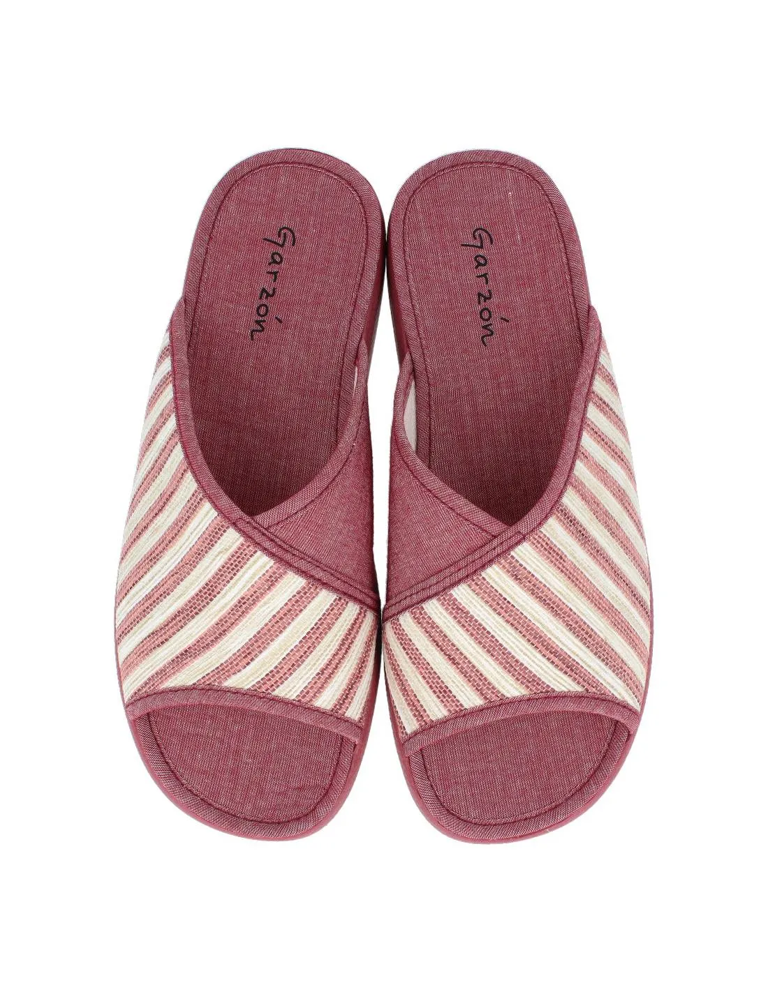 GARZóN  ZAPATILLAS CASA MUJER CHINELA BURDEOS