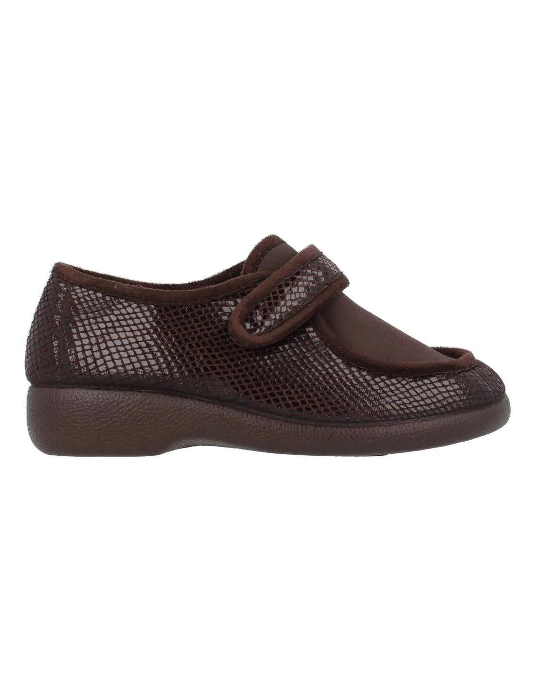 GARZóN  ZAPATILLAS DE CASA MARRóN ANCHO ESPECIAL VELCRO