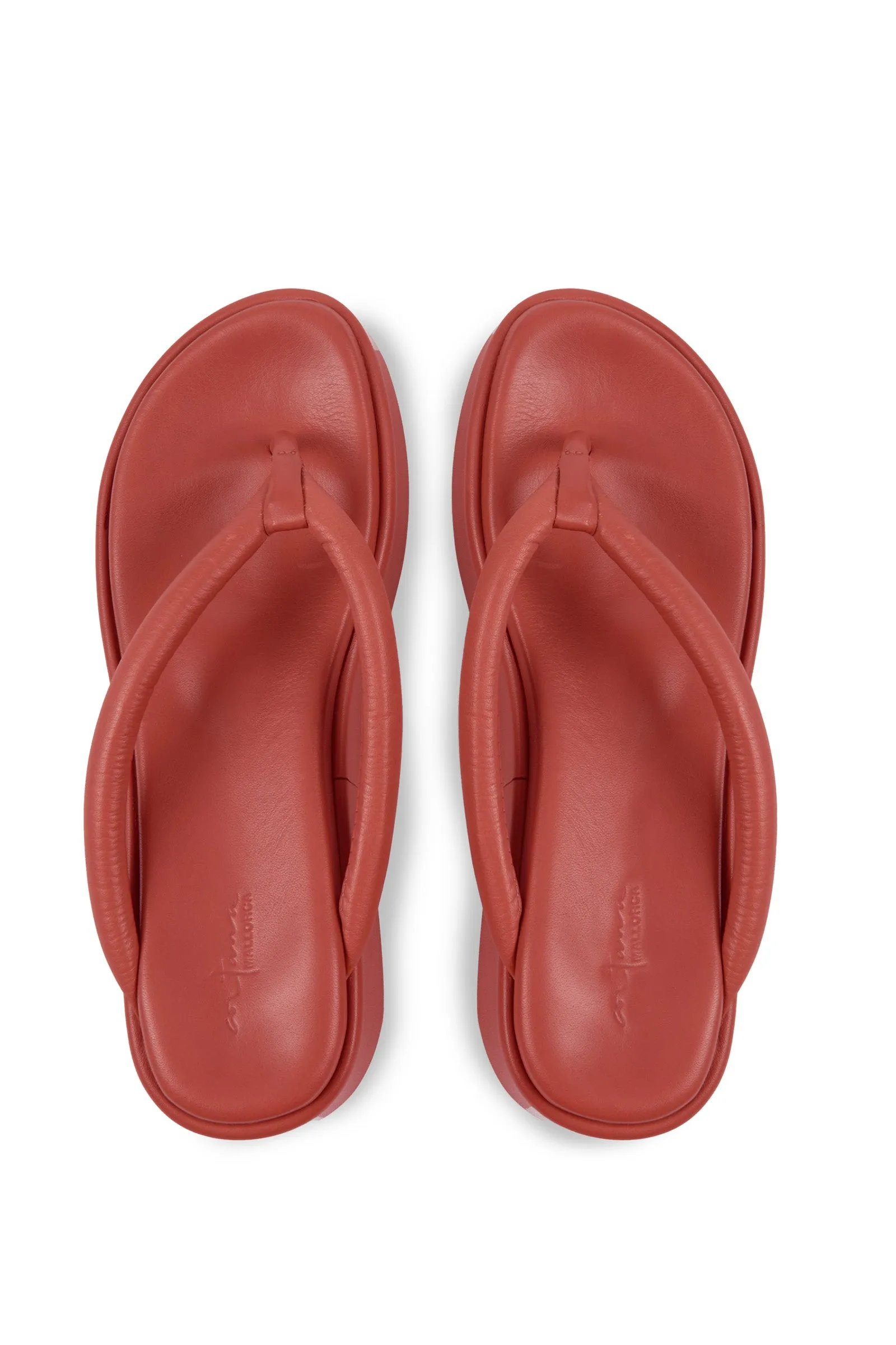 Geisha, clay leather platform flip flops