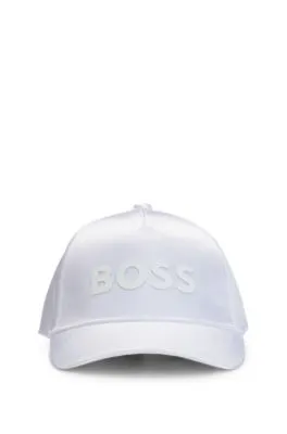 Gorra de satén con logo estampado de goma para niños