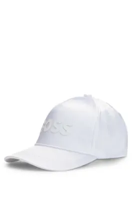 Gorra de satén con logo estampado de goma para niños