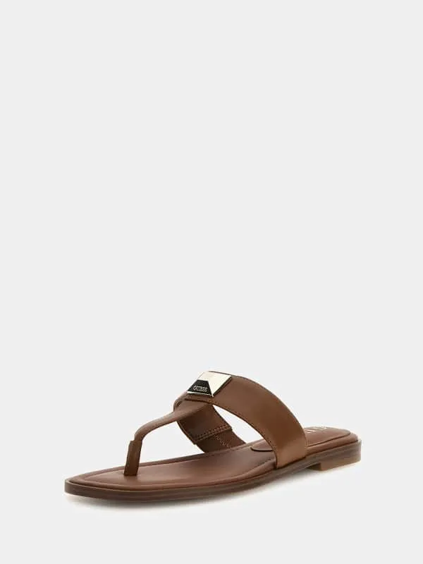 GUESS GENUINE LEATHER RAISON FLIPFLOPS