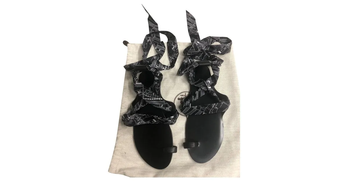 Hermès Sandalo Negro 