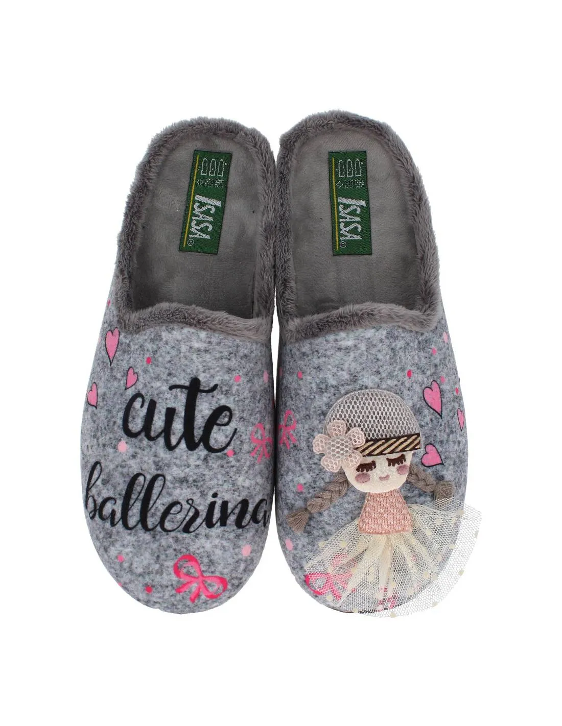 ISASA  ZAPATILLAS CASA BAILARINA TUTú GRIS