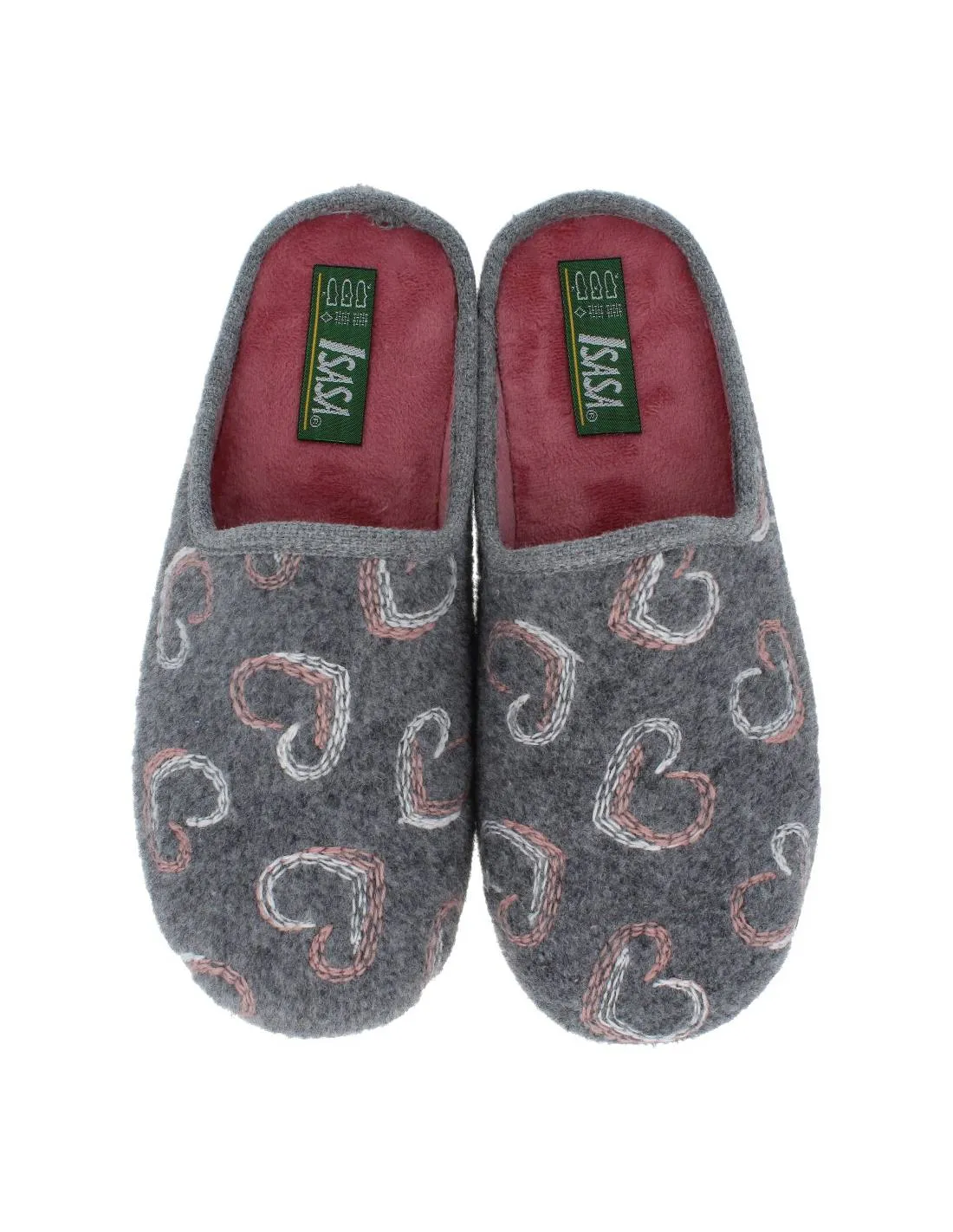 ISASA  ZAPATILLAS CASA CORAZóN GRIS