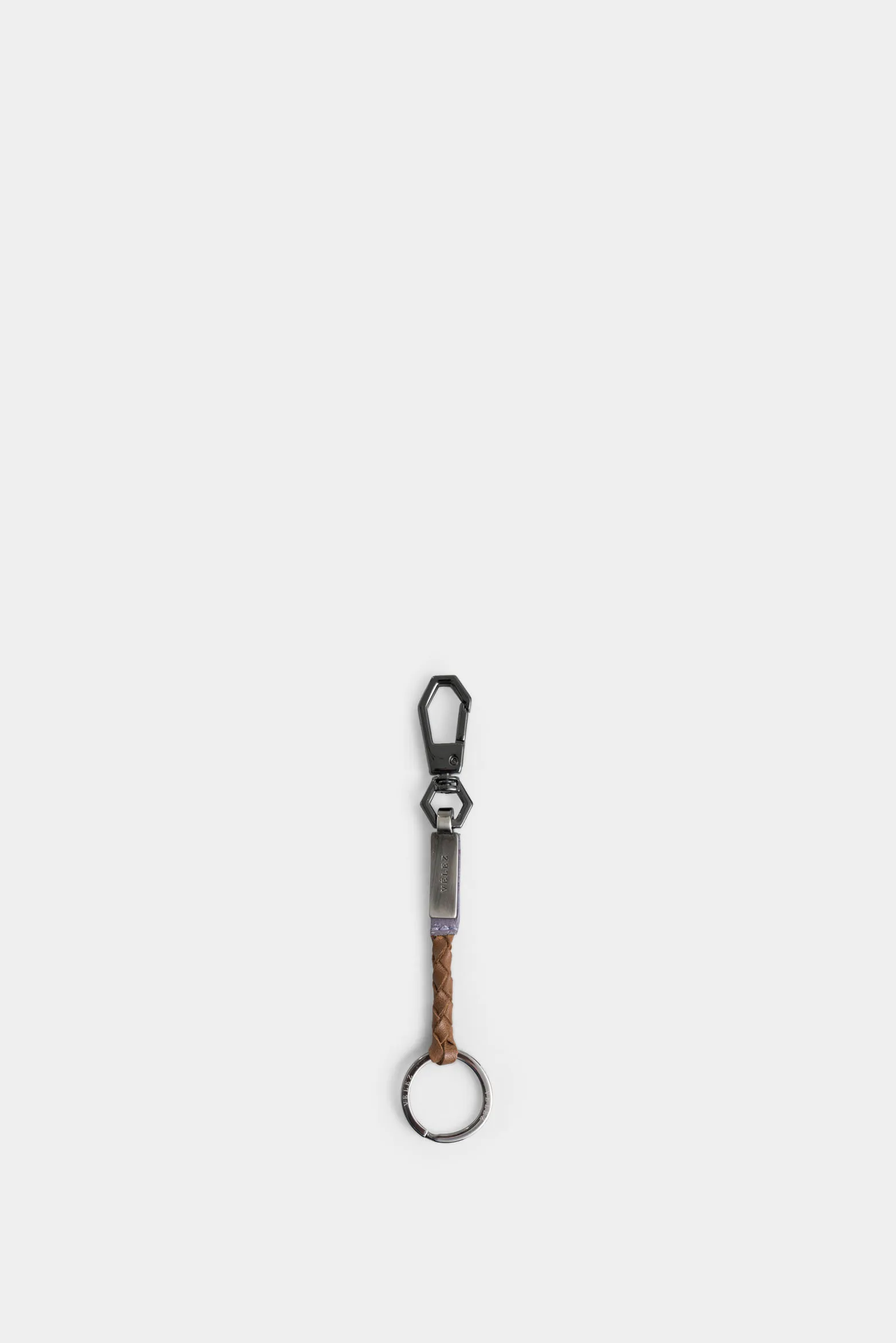 Llavero volga de cuero para hombre trenzado