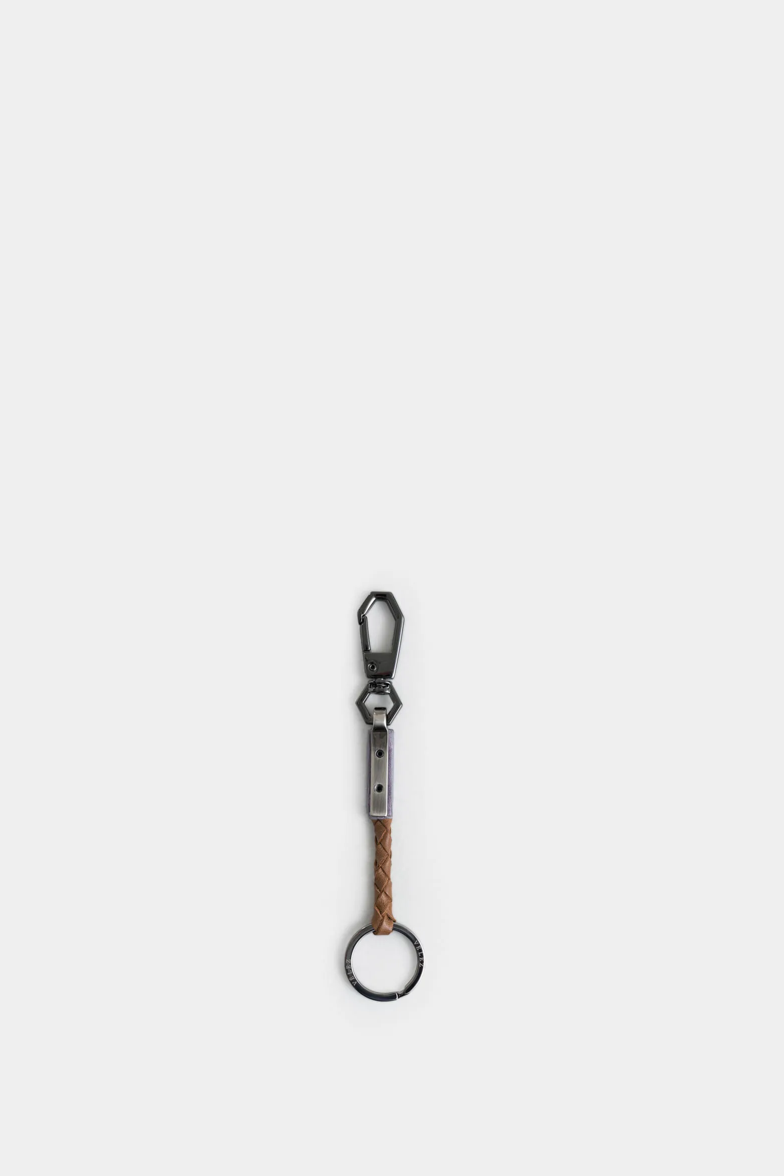 Llavero volga de cuero para hombre trenzado