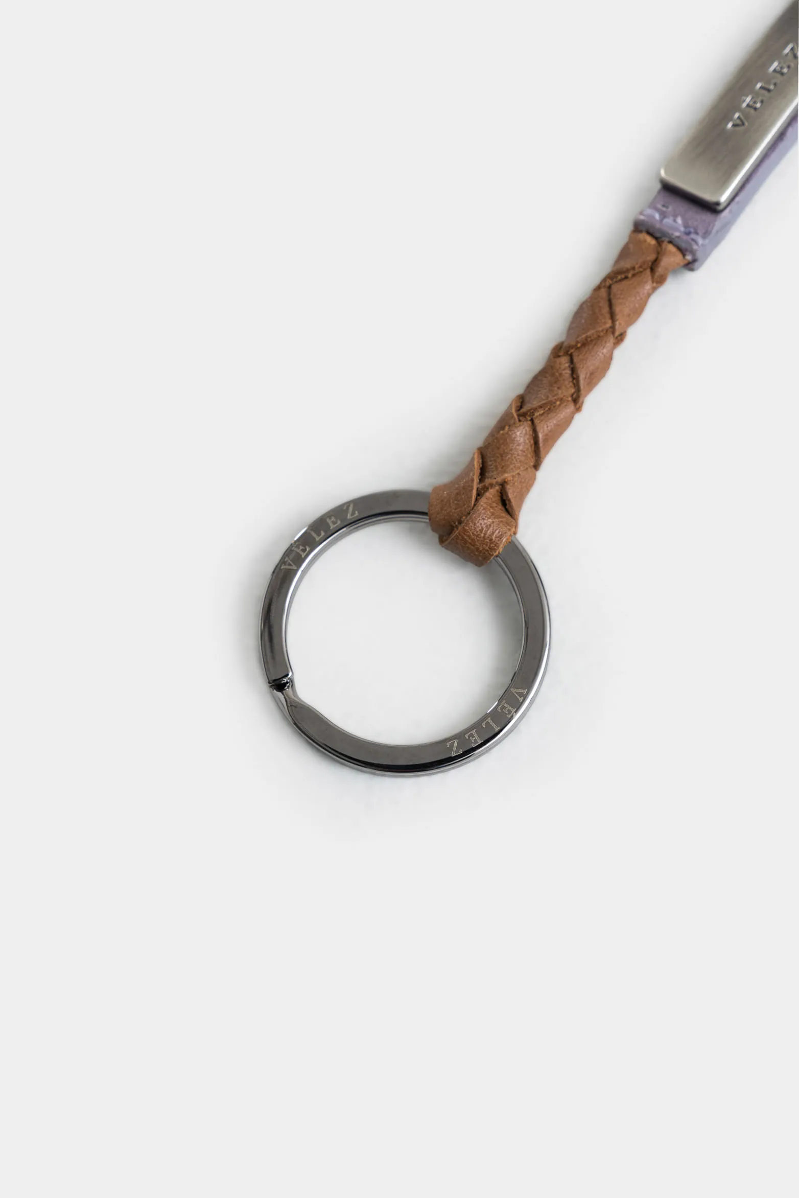 Llavero volga de cuero para hombre trenzado