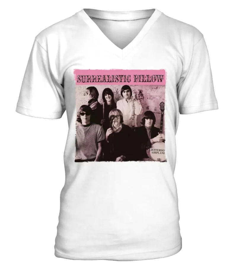 M500471WT.BK. JEFFERSON AIRPLANE, 'SURREALISTIC PILLOW' CAMISETA CUELLO EN V UNISEX