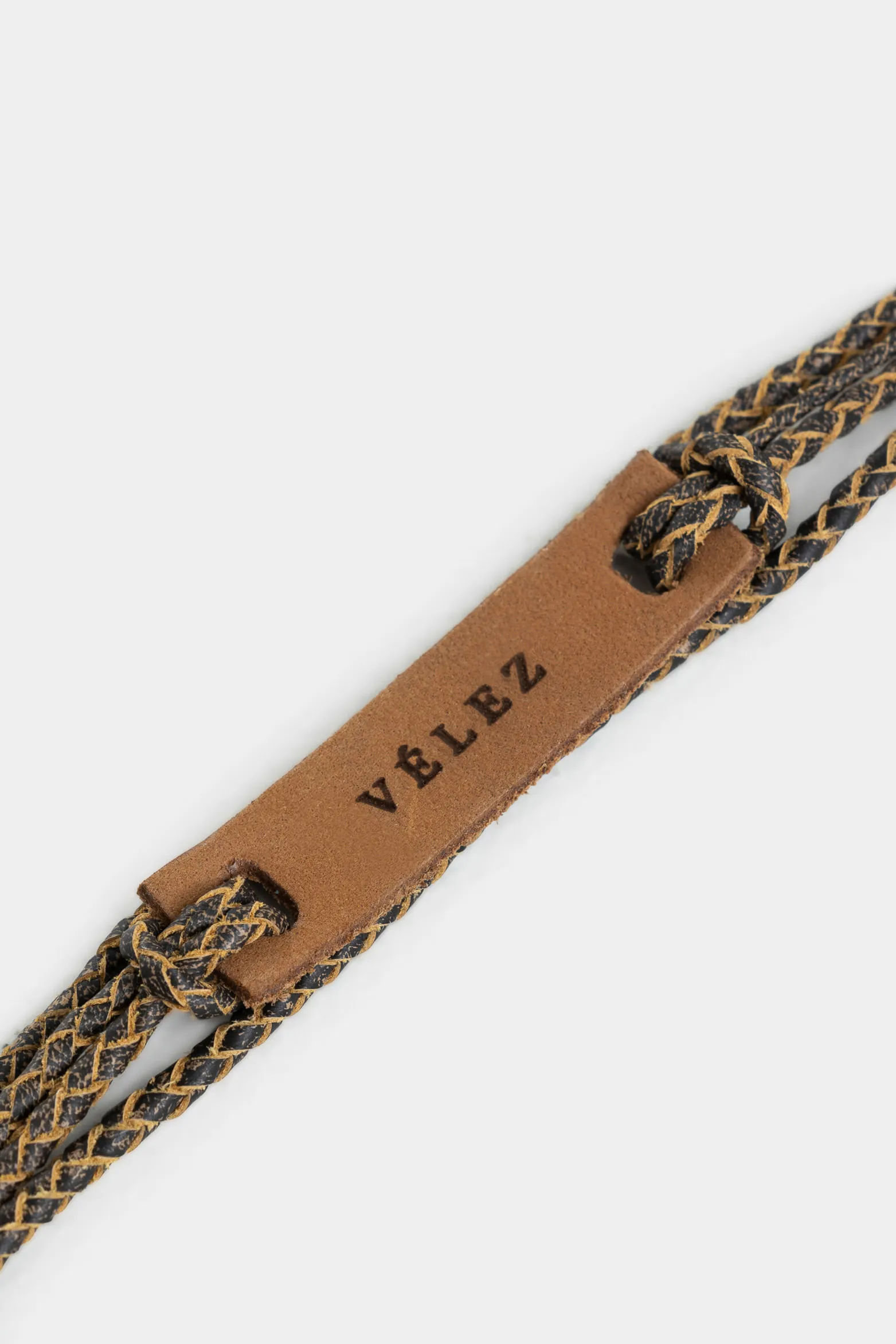 Manilla klee de cuero para hombre tejido artesanal