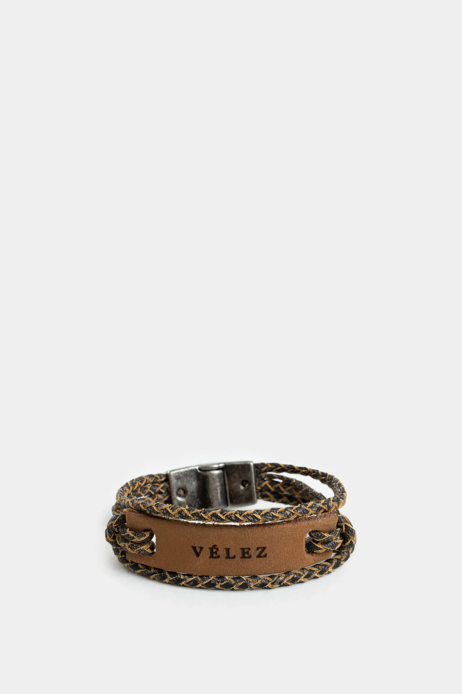 Manilla klee de cuero para hombre tejido artesanal