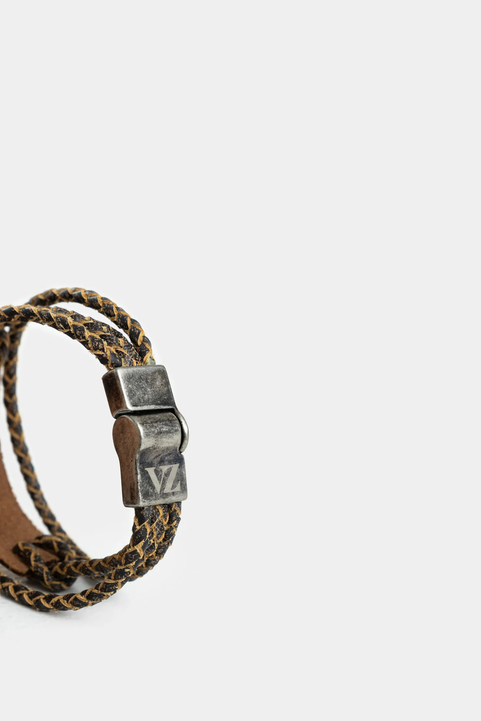 Manilla klee de cuero para hombre tejido artesanal