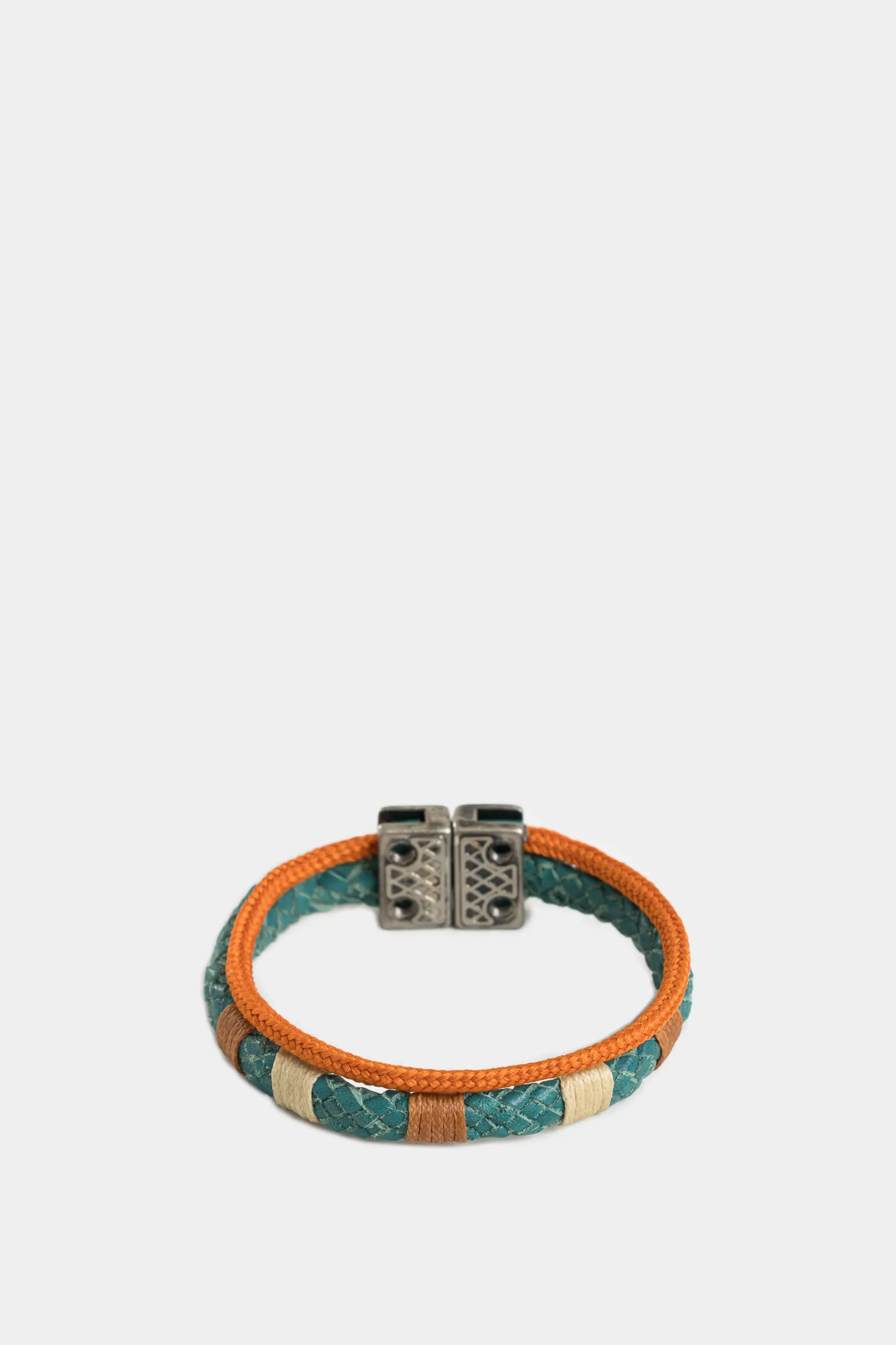 Manilla leo para hombre de cuero trenzado manualmente