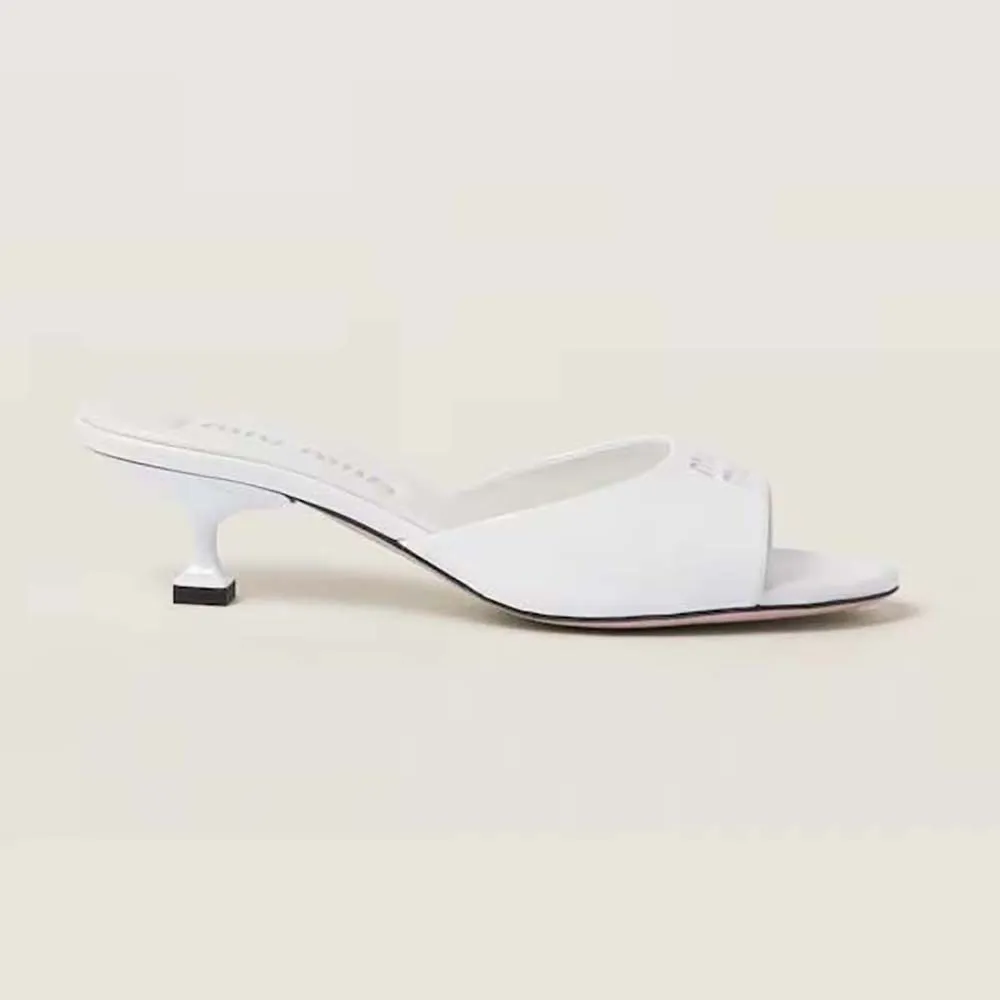 MIU MIU SANDALIAS MUJER CHAROL CON TACóN 45 MMBLANCO