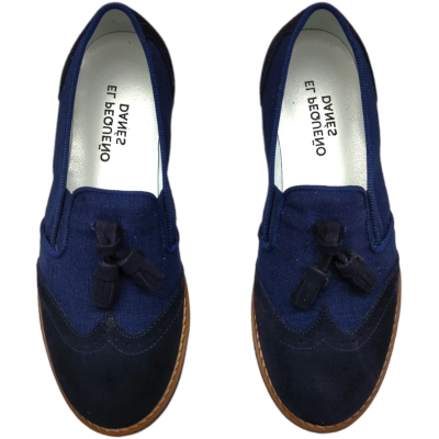 Mocasin comunion niño guxs borlas marino