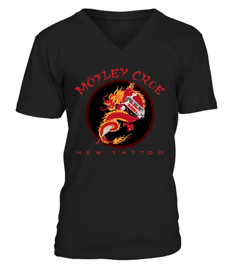 MOTLEY CRUE 3 BK  NEW TATTOO CAMISETA CUELLO EN V UNISEX