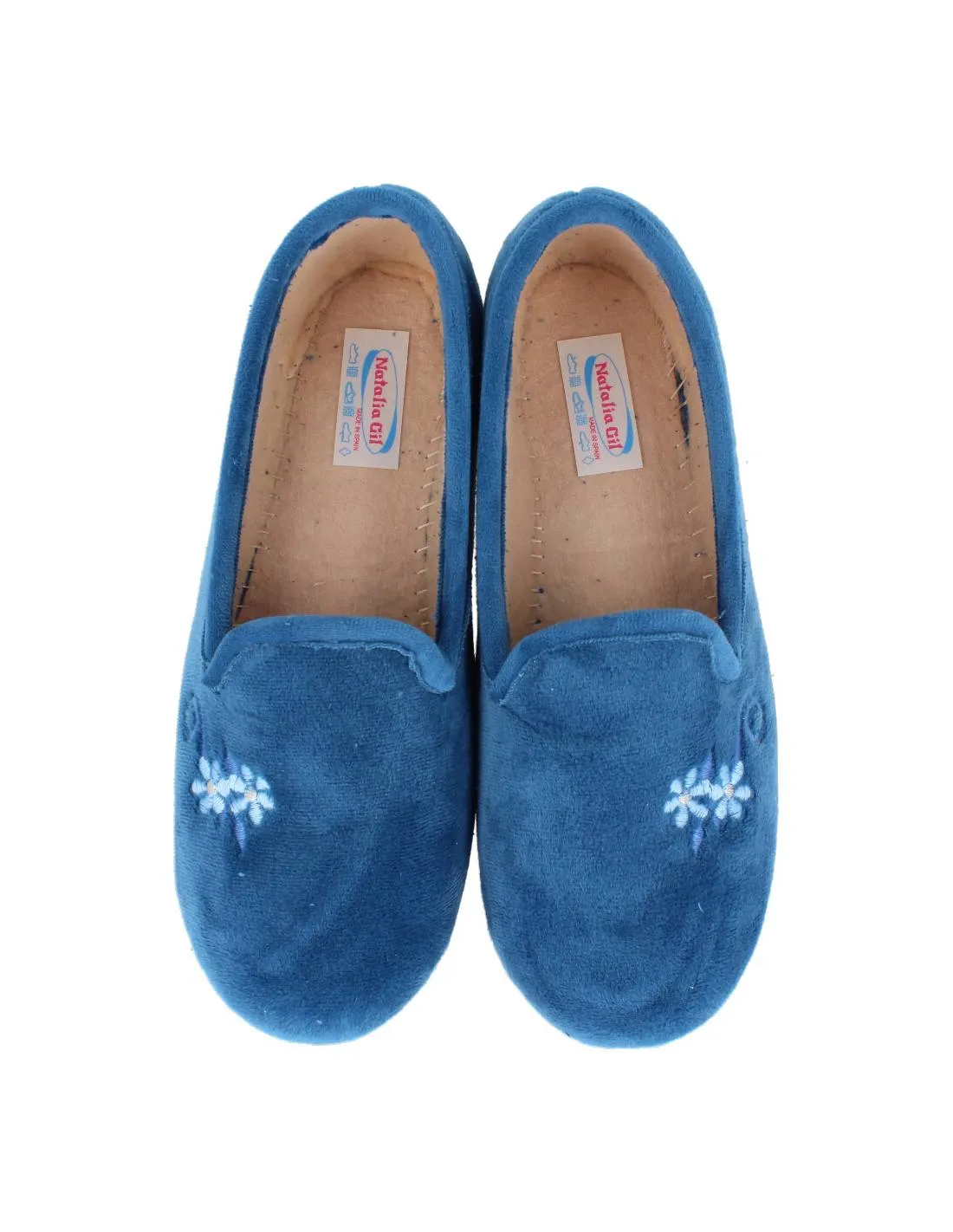 NATALIA  ZAPATILLAS CASA CERRADA FLOR JEANS