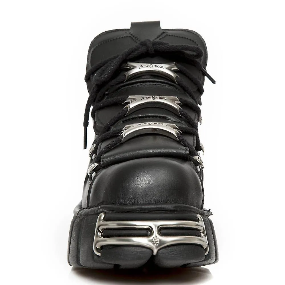 NEW ROCK M106VS1 UNISEX METALLIC VEGAN LEATHER GOTHIC PUNK ROCK BOOTS
