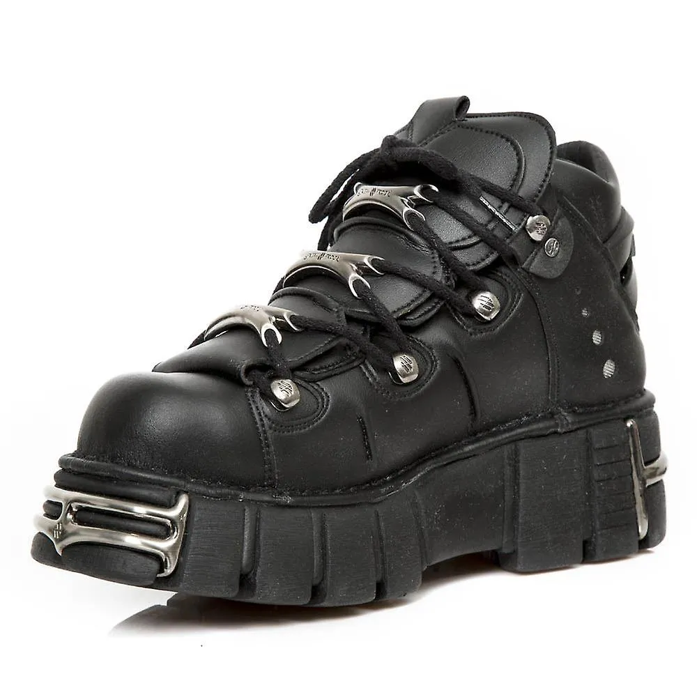 NEW ROCK M106VS1 UNISEX METALLIC VEGAN LEATHER GOTHIC PUNK ROCK BOOTS