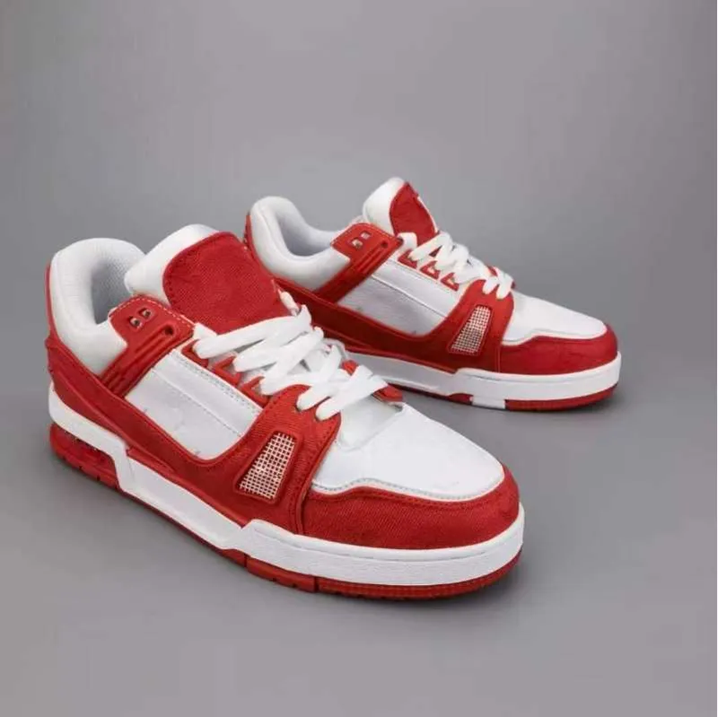 Nuevos zapatos de diseñador Flat Sneaker Trainer en estampado de zapatos casuales de mezclilla de mezclilla Plata de moda de let