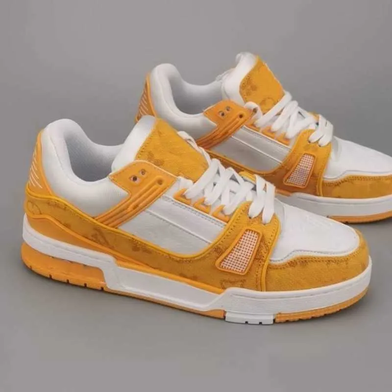 Nuevos zapatos de diseñador Flat Sneaker Trainer en estampado de zapatos casuales de mezclilla de mezclilla Plata de moda de let