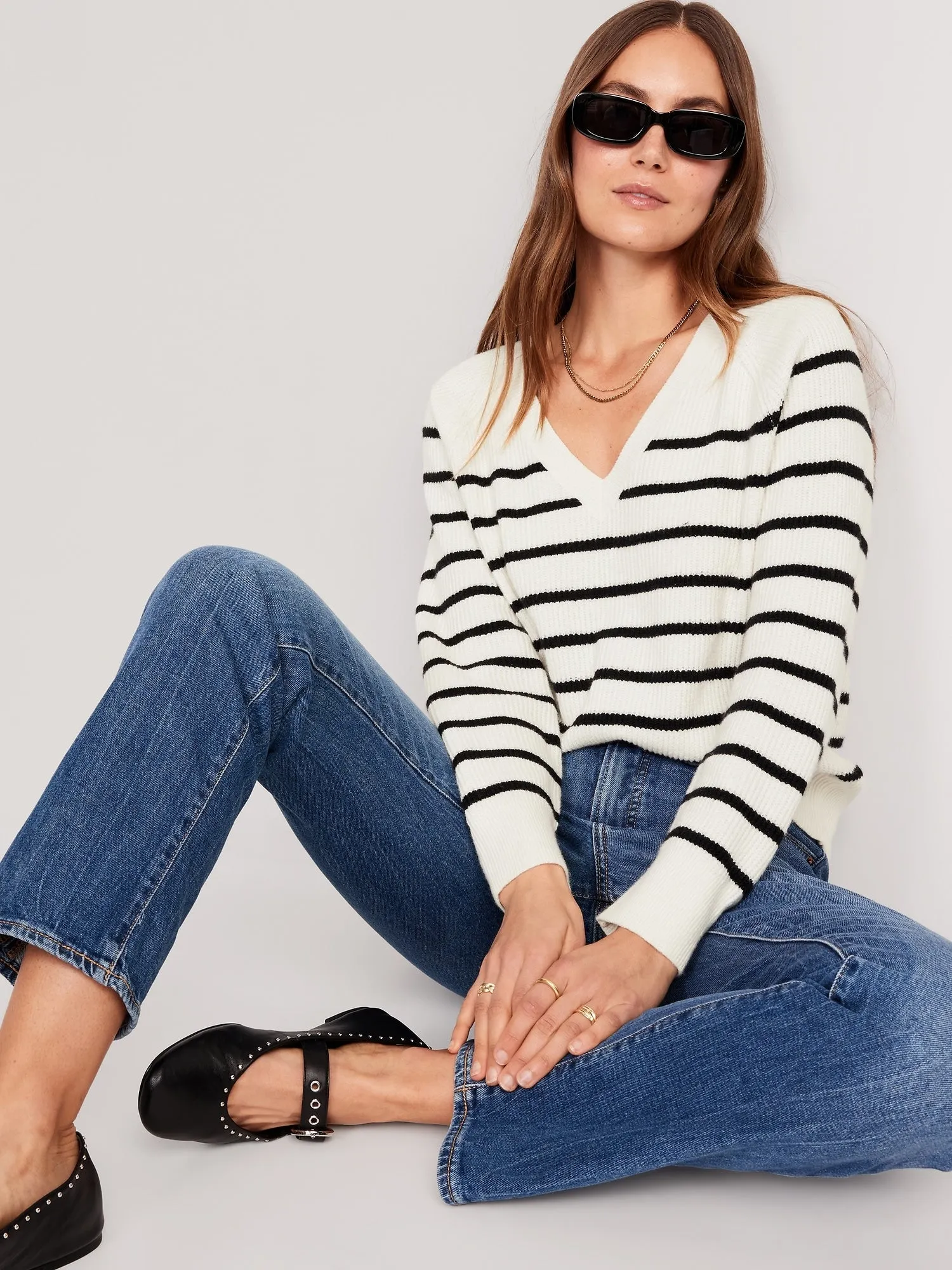 OLD NAVY Chaleco Cuello en V Old Navy Mujer