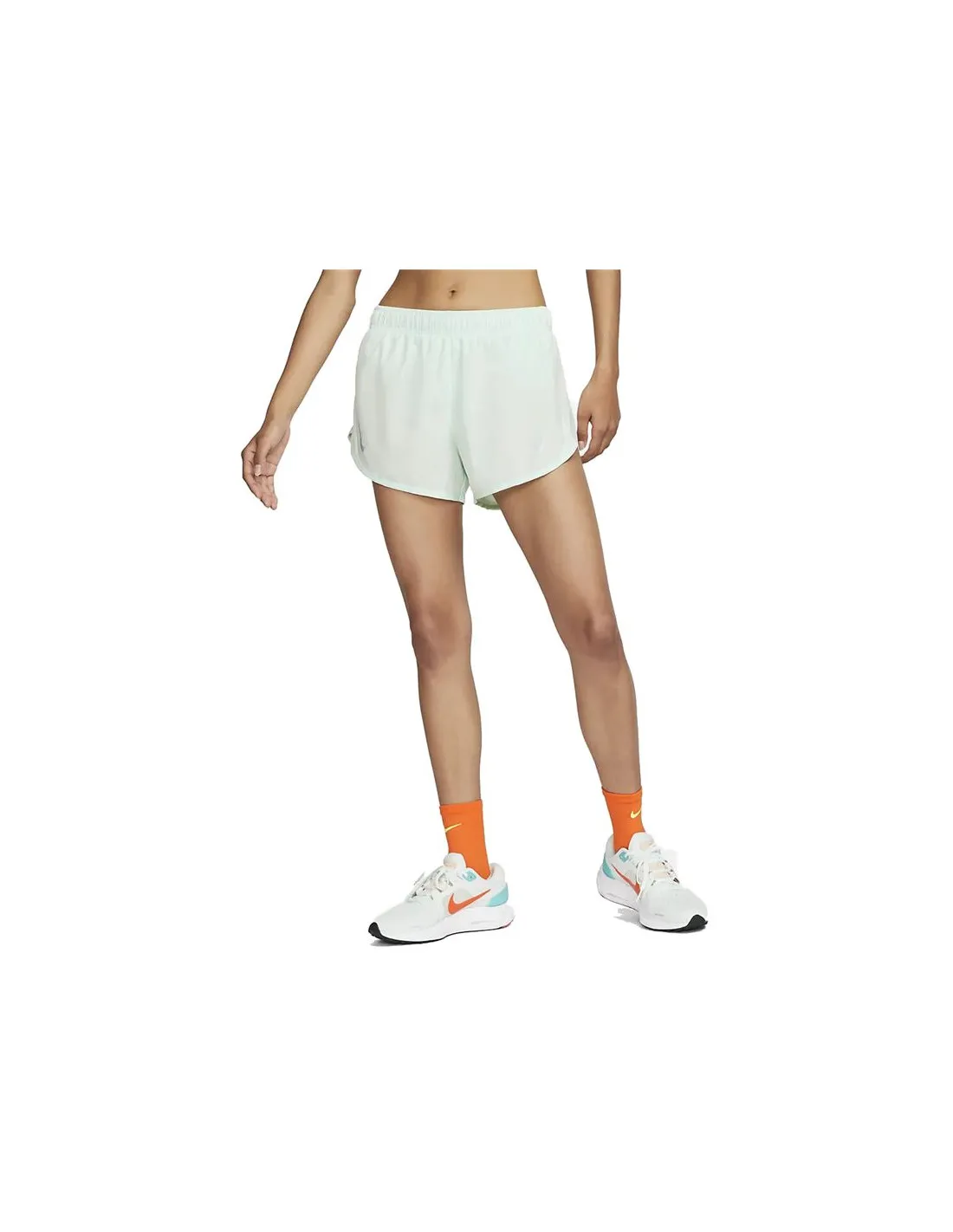 PANTALONES VERDES CORTOS DE RUNNING NIKE DRIFIT TEMPO RACE MUJER