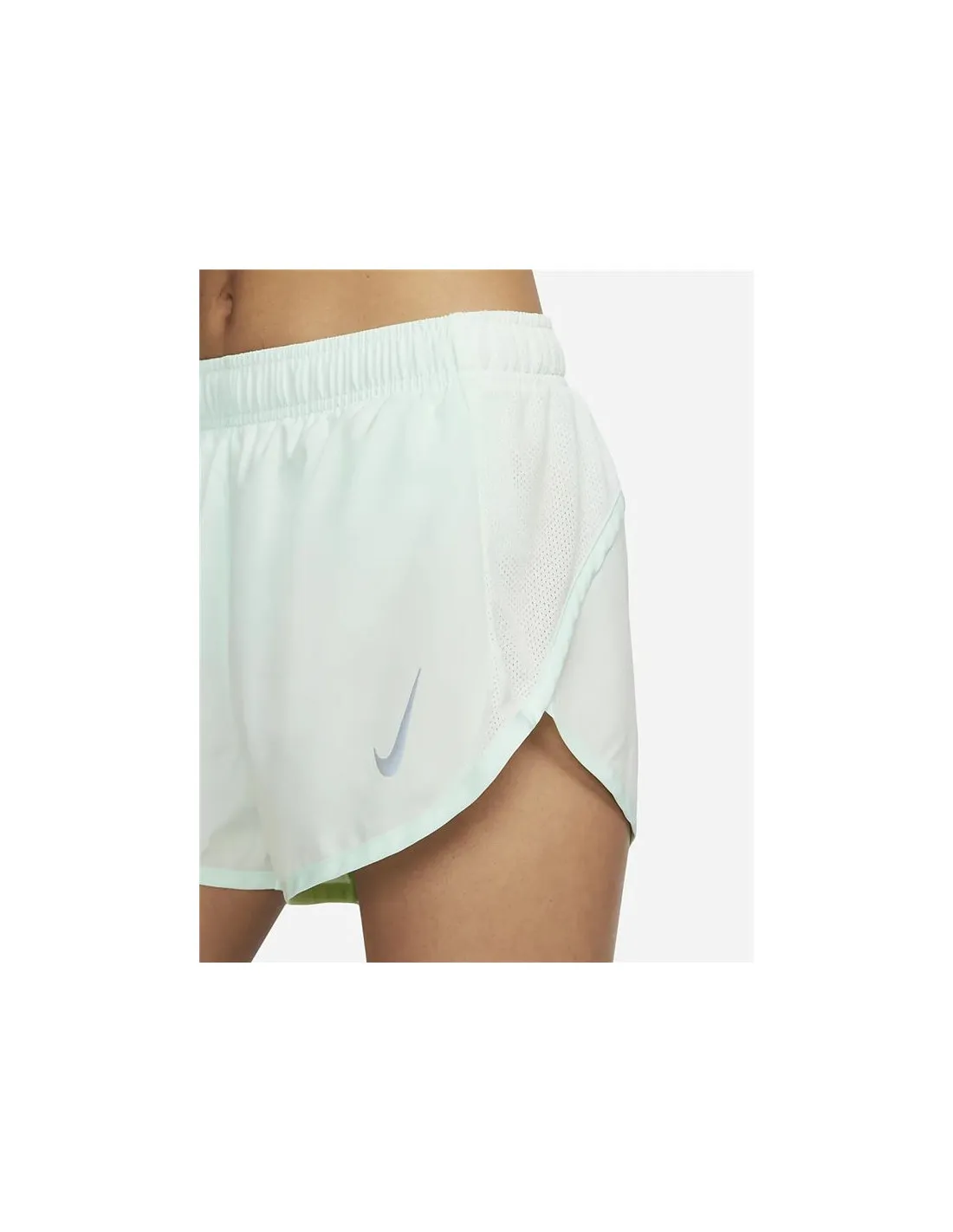 PANTALONES VERDES CORTOS DE RUNNING NIKE DRIFIT TEMPO RACE MUJER