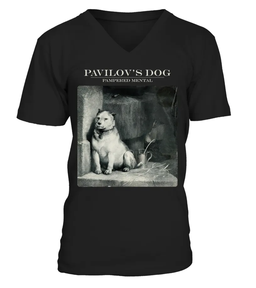 PGSRBK. PAVLOV'S DOG  PAMPERED MENIAL (1975) CAMISETA CUELLO EN V UNISEX
