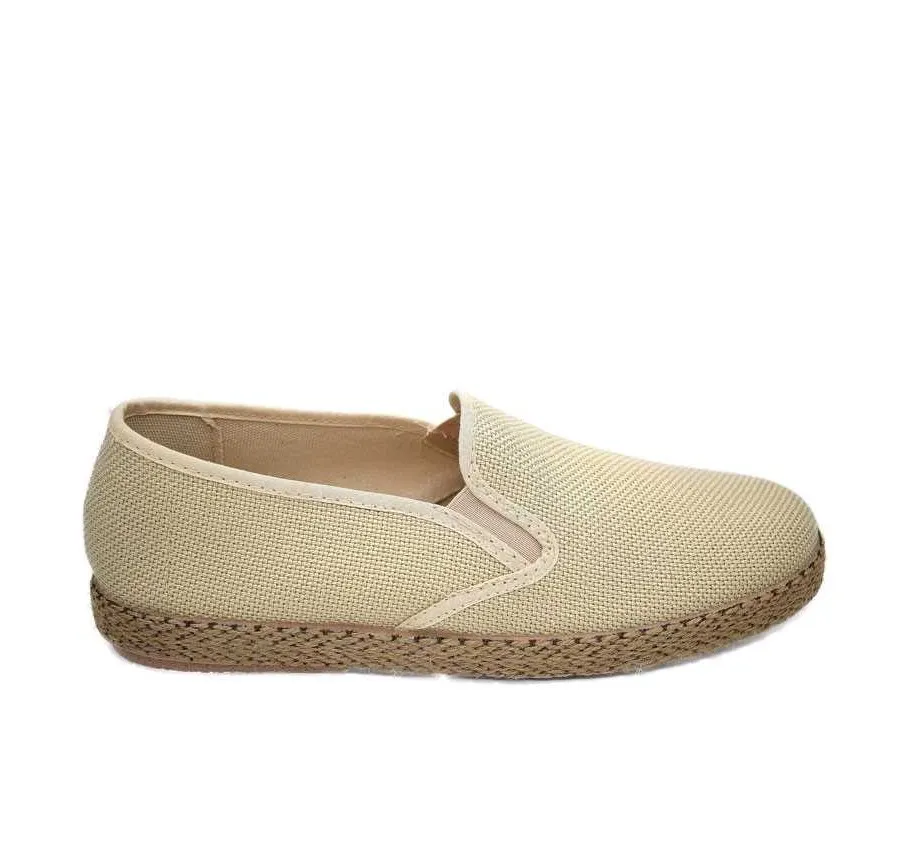 PLAYERA DE CALLE PARA HOMBRE ZAPATILLA COPETE ELÁSTICOS LONA BEIGE