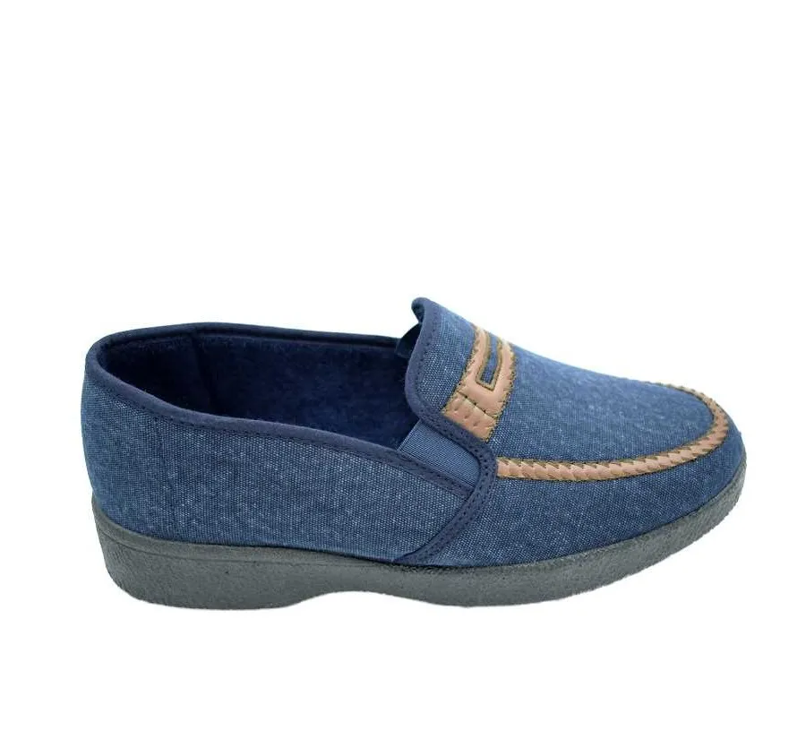 PLAYERA DE CALLE PARA HOMBRE ZAPATILLA ELÁSTICOS LONA MARINO 12304