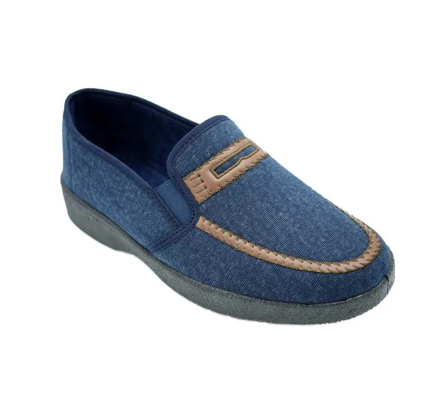 PLAYERA DE CALLE PARA HOMBRE ZAPATILLA ELÁSTICOS LONA MARINO 12304