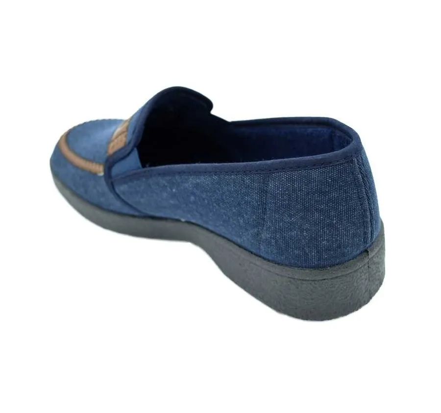 PLAYERA DE CALLE PARA HOMBRE ZAPATILLA ELÁSTICOS LONA MARINO 12304