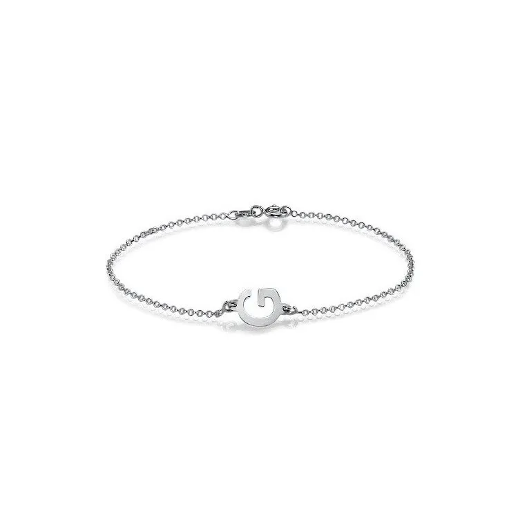 Pulsera  con Iniciales o simbolos horizontal o vertical  plata de ley