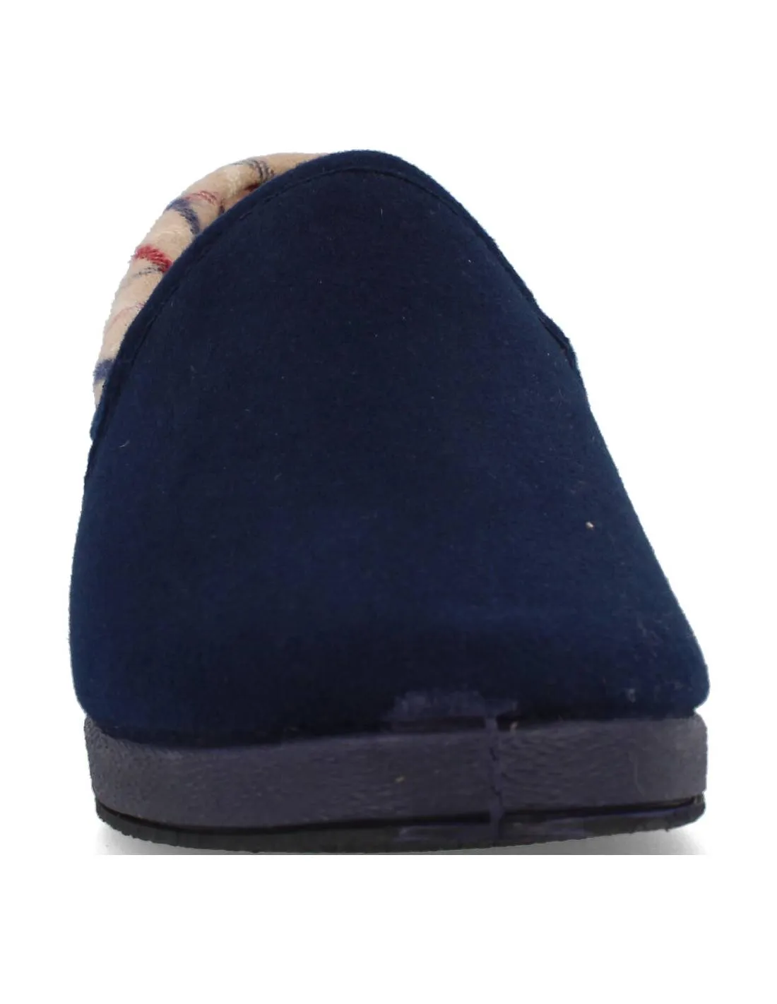 SALEMERA  ZAPATILLAS CASA CUñA CERRADA CUADROS MARINO