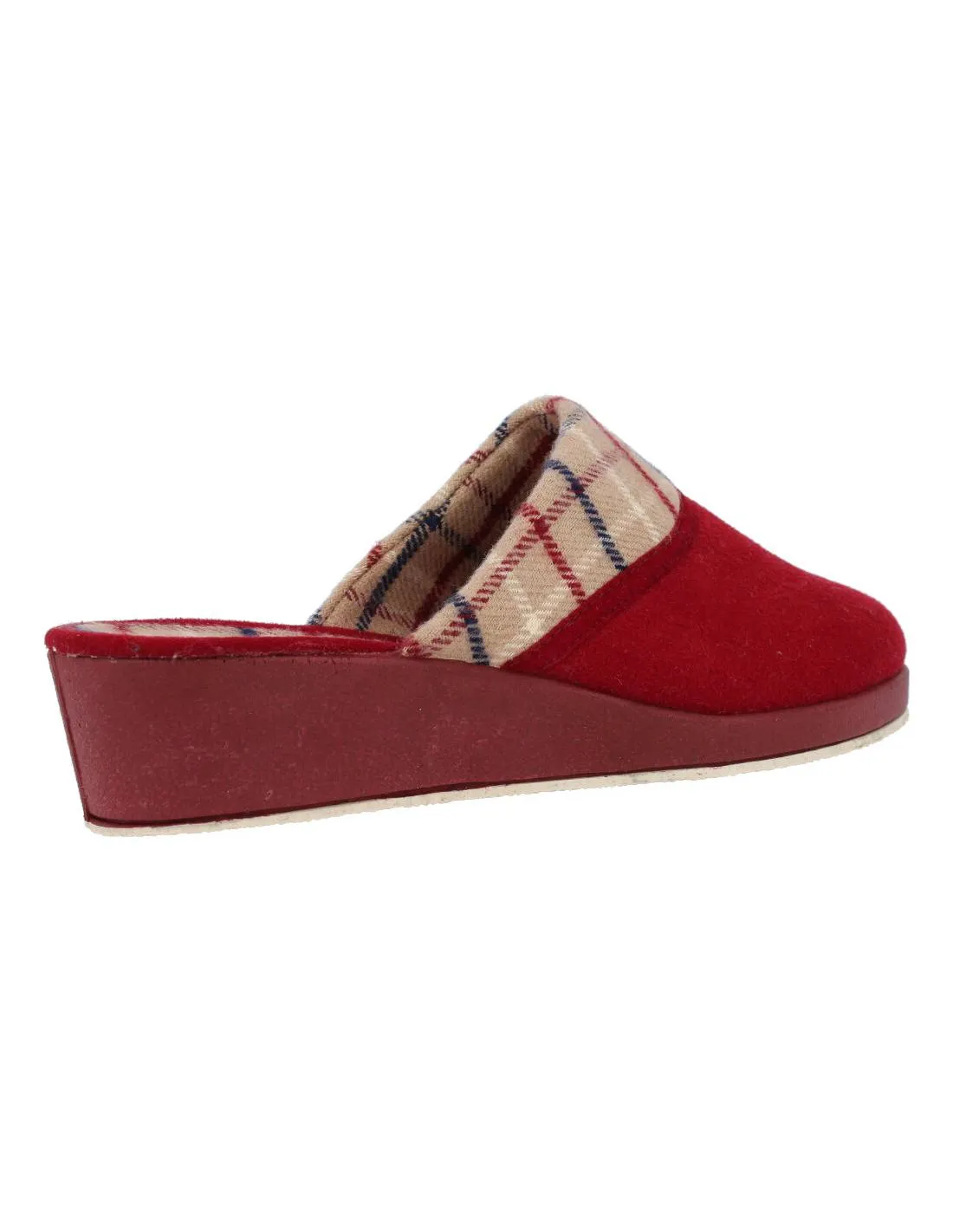 SALEMERA  ZAPATILLAS CASA CUñA CUADROS ROJO
