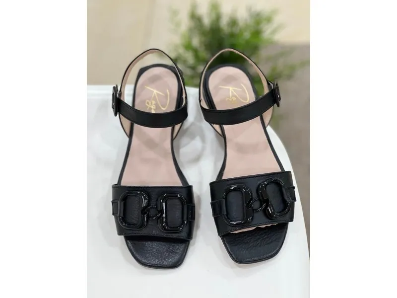 SANDALIA DE PIEL R5249 CALZADOS ROLDAN RAGAZZA EN COLOR NEGRO