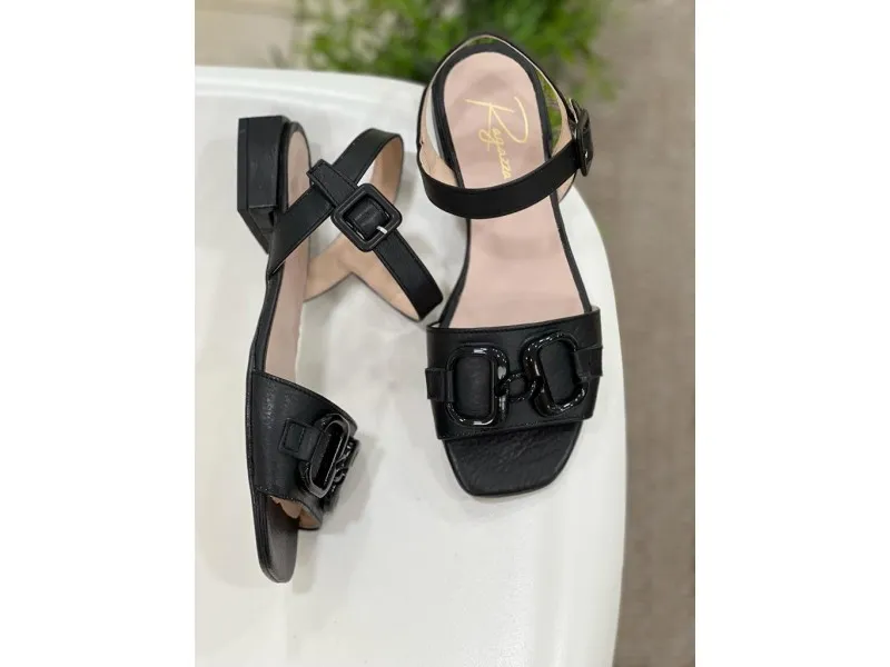 SANDALIA DE PIEL R5249 CALZADOS ROLDAN RAGAZZA EN COLOR NEGRO