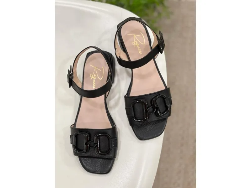 SANDALIA DE PIEL R5249 CALZADOS ROLDAN RAGAZZA EN COLOR NEGRO