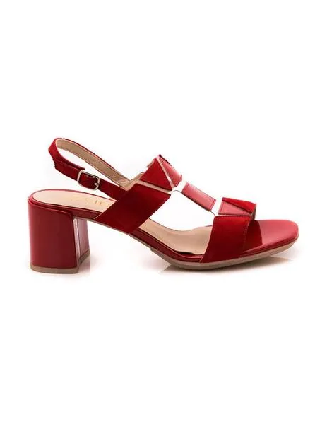 sandalia vexed de piel rojo 17461