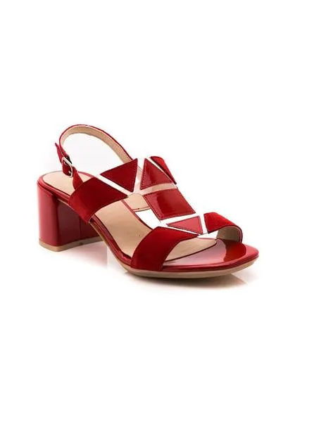 sandalia vexed de piel rojo 17461