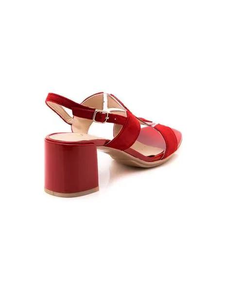 sandalia vexed de piel rojo 17461