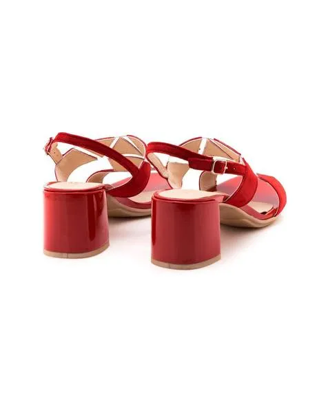 sandalia vexed de piel rojo 17461