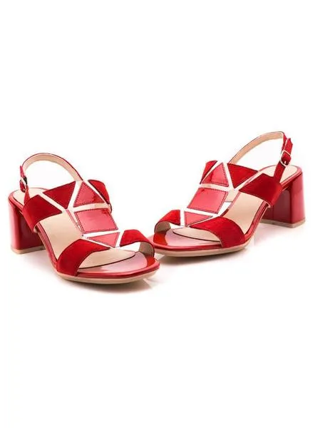 sandalia vexed de piel rojo 17461