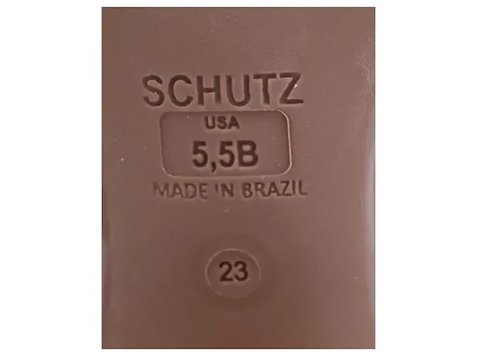 Sandalias Schutz Ana Kate Punta Abierta en Corcho Beige Castaño 